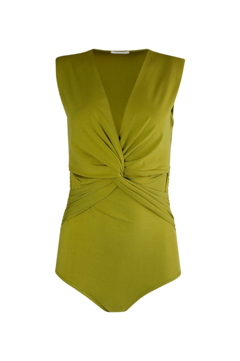 Cotton bodysuit with gathering