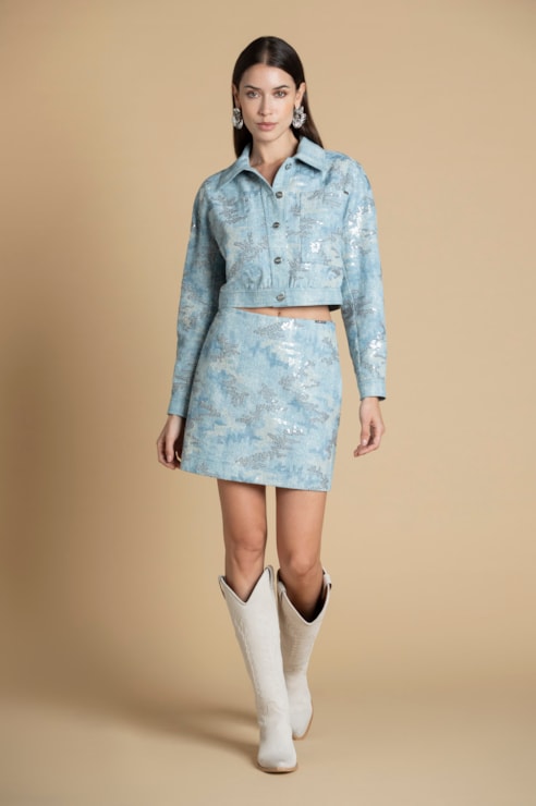 Denim mini skirt
