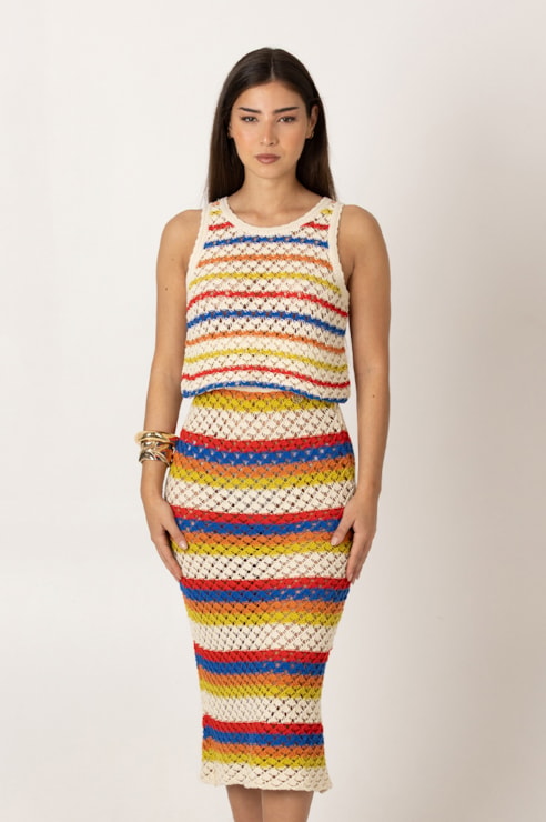 Knit midi skirt
