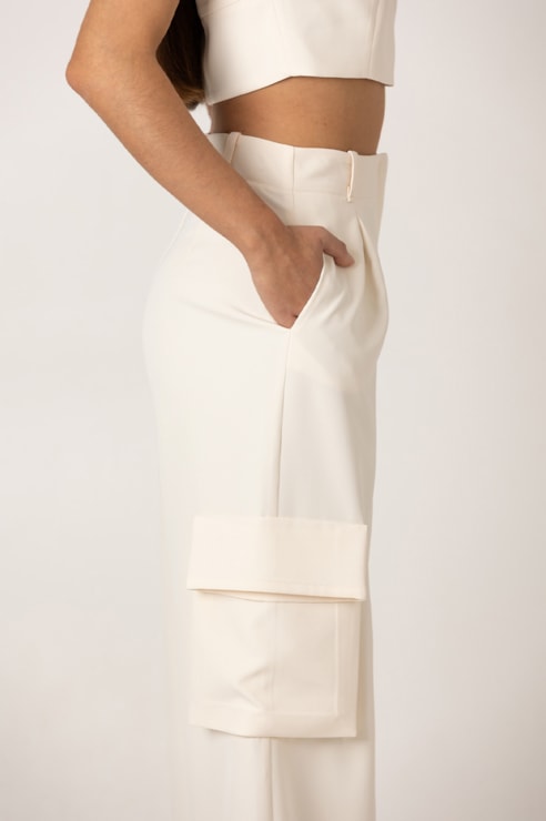 High waisted straight cut trousers