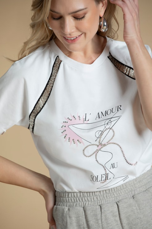 Print t-shirt with foil detail