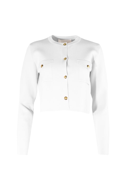 Knit jacket with gold buttons