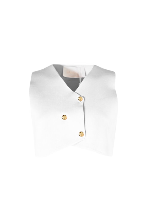 Plain Knit Top with Gold Buttons