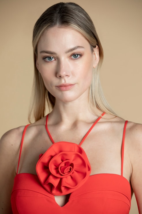 Short Dress with Flower