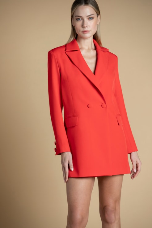 Double-Breasted Oversized Blazer with Structured Cut