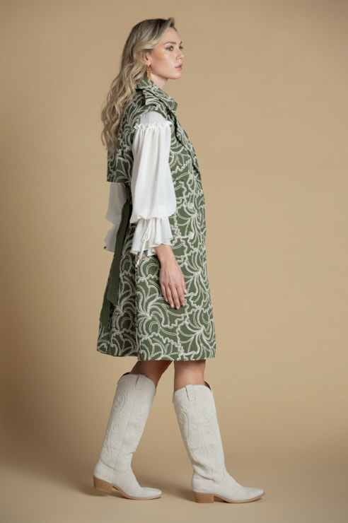 Embroidered Trench Gilet