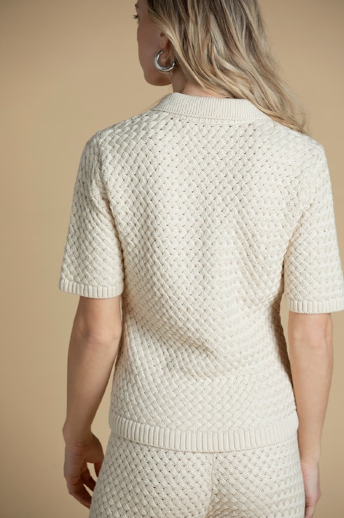 Perforated Knit Polo
