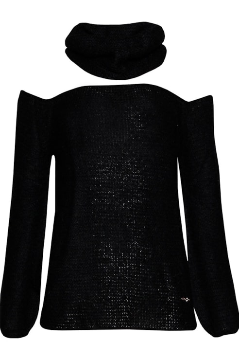 Camisola de malha e tule