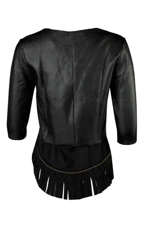 Blusa estruturada com franjas