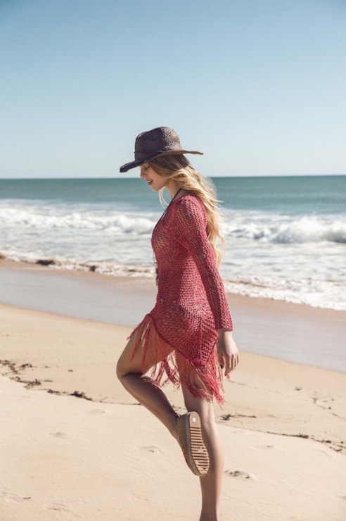 Camisola crochet com franjas